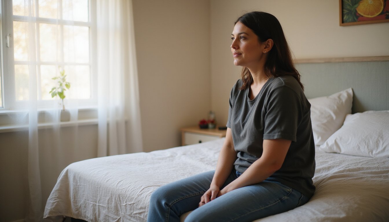 Adult in residential addiction treatment home participating in medication assisted treatment program.