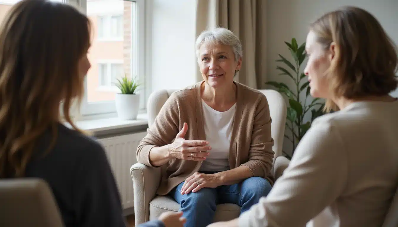 an older woman speaking to her therapist